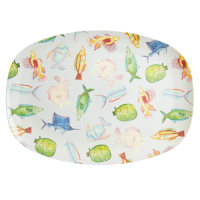 Fish Print Rectangular Melamine Plate By Rice DK